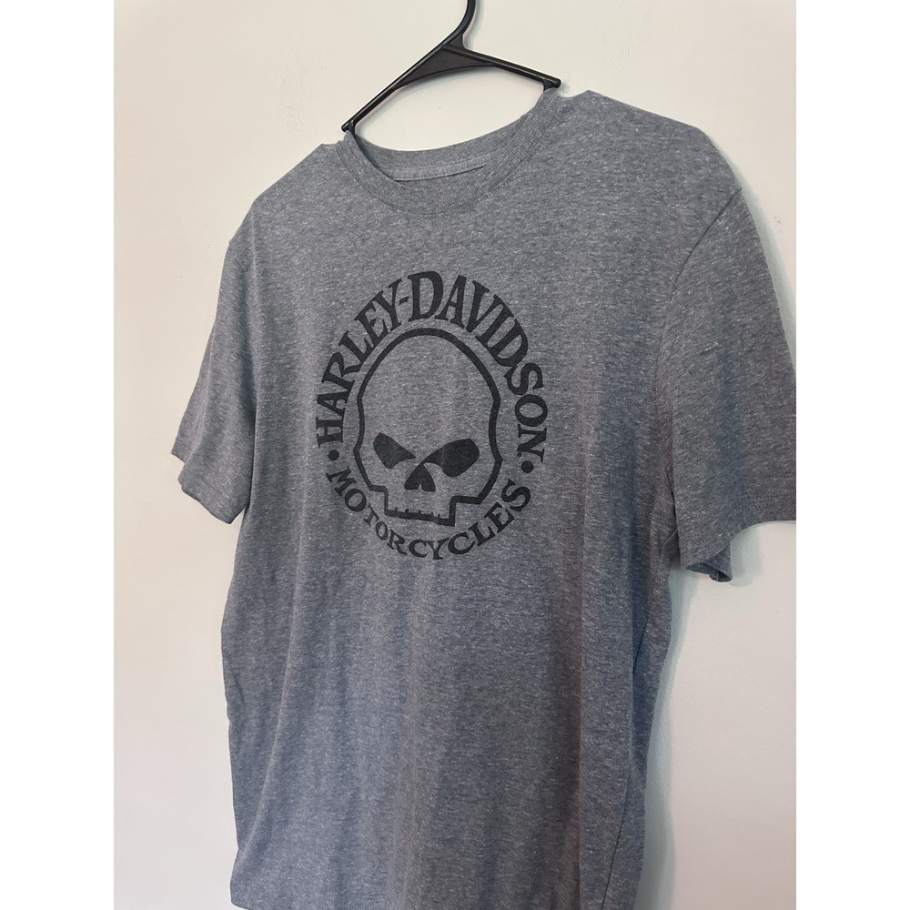 Harley Davidson Men's Willie‎ G Skull Graphic T-Shirt Gray MEDIUM 50/50 Cotton - Picture 3 of 14